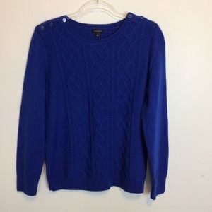 Talbots,Sz L, Royal Blue, wool nylon blend sweater